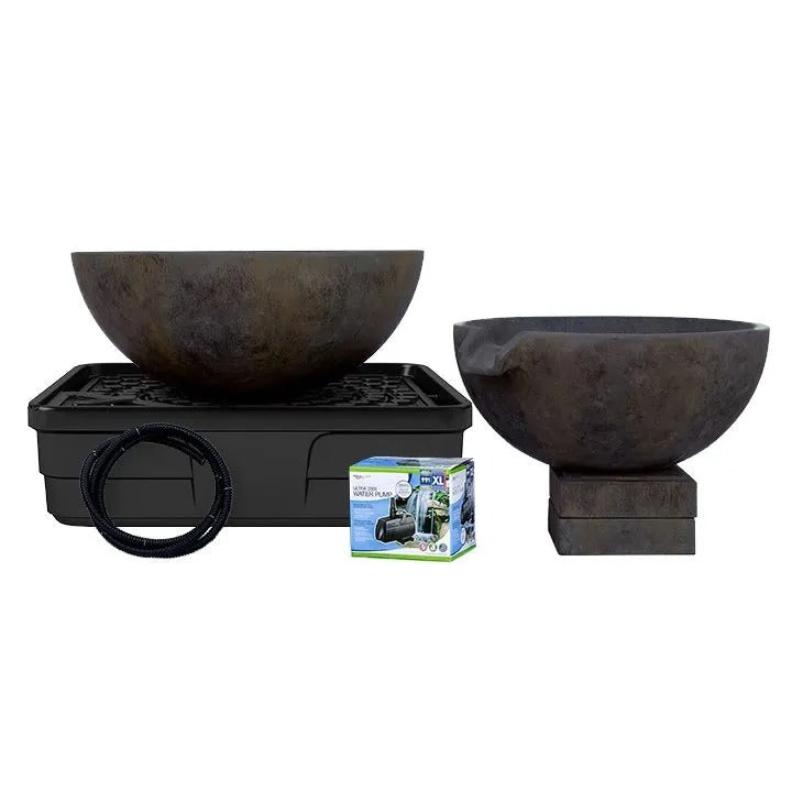 Aquascape Spillway Bowl And Basin Fountain Kit - Iron Ore - 32"/40" Dia (81/102 Cm)