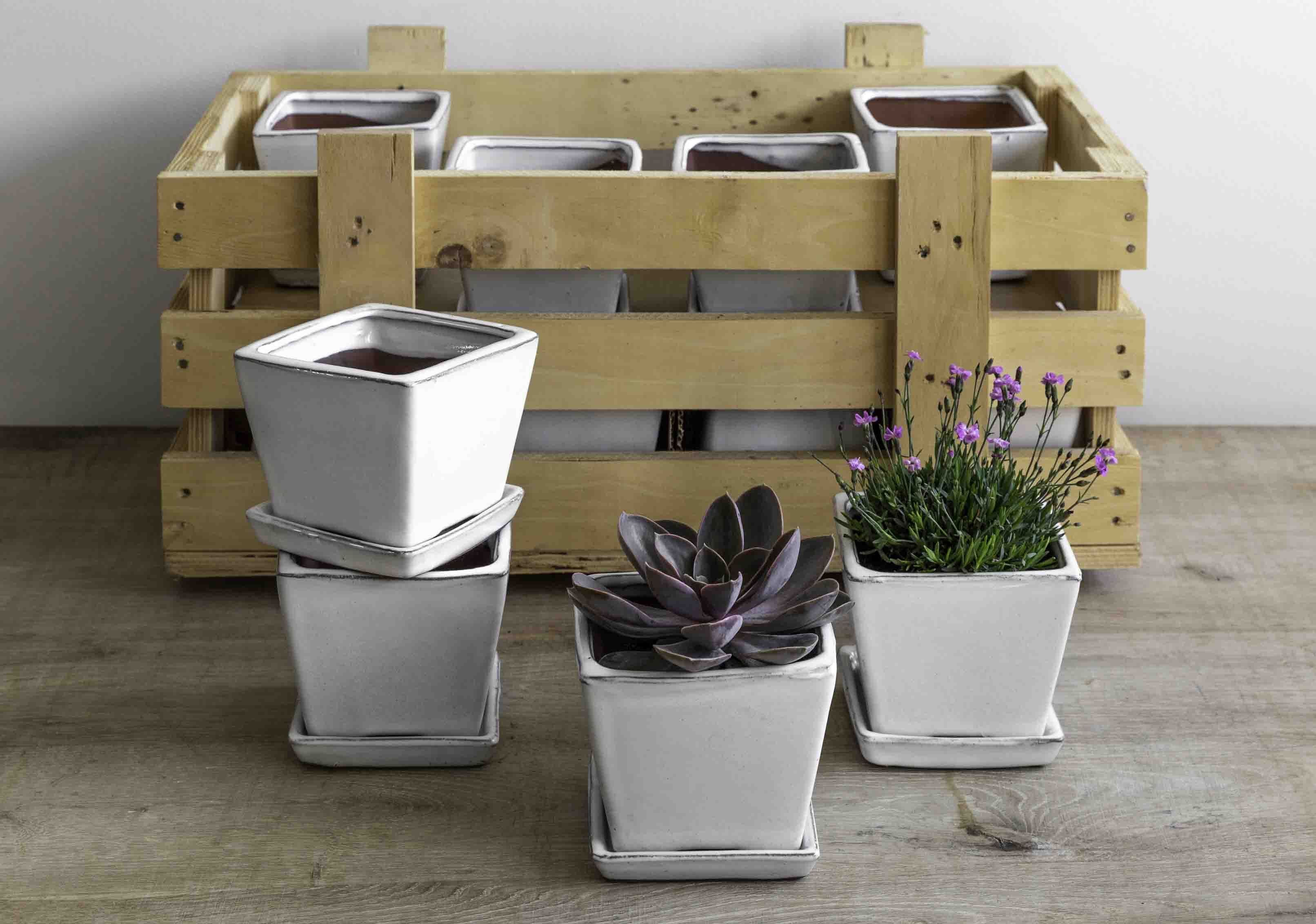 Photo of Campania Garden Terrace Small Square White Crate (S/16) - Marquis Gardens