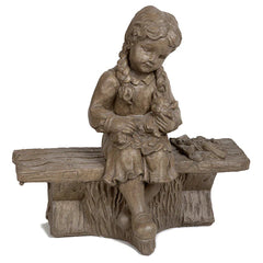 Photo of Small Girl on Bench with Cat - Marquis Gardens
