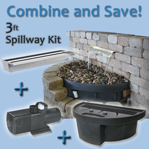 3' Standalone Waterfall Spillway Kit