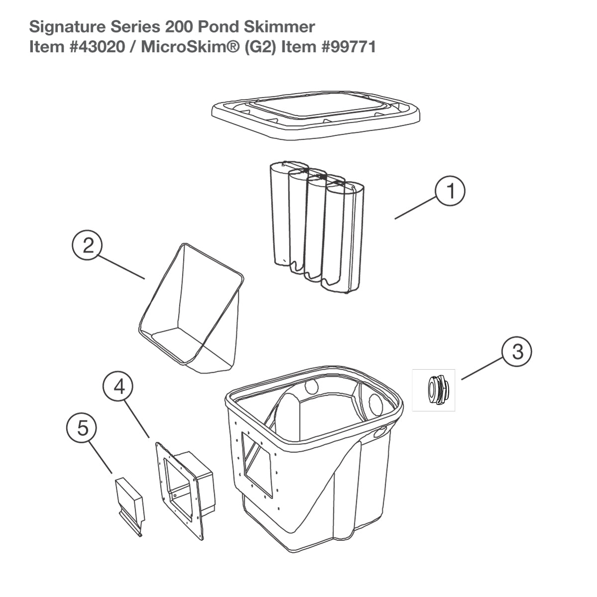Photo of Aquascape Signature Series 200 Skimmer Replacement Parts - Item 43020  - Marquis Gardens