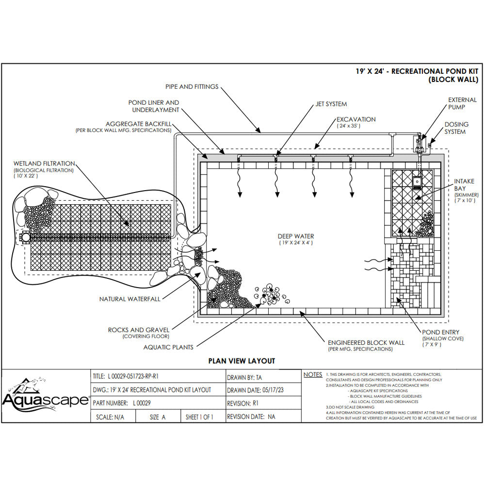 Photo of Aquascape Recreational Pond Kit 19x24  - Marquis Gardens