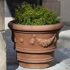 Photo of Campania Garland Rolled Rim Planter - Terra Rosa - Set of 4 - Marquis Gardens