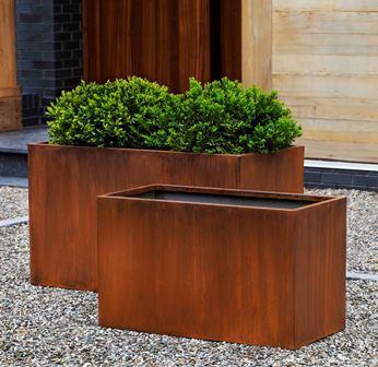 Photo of Campania Steel Box Planter - Steel - Set of 2 - Marquis Gardens