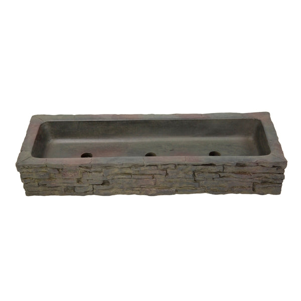 Photo of Aquascape Straight Stacked Slate Wall Base and Toppers  - Marquis Gardens