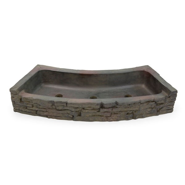 Photo of Aquascape Curved Stacked Slate Wall Base and Toppers  - Marquis Gardens