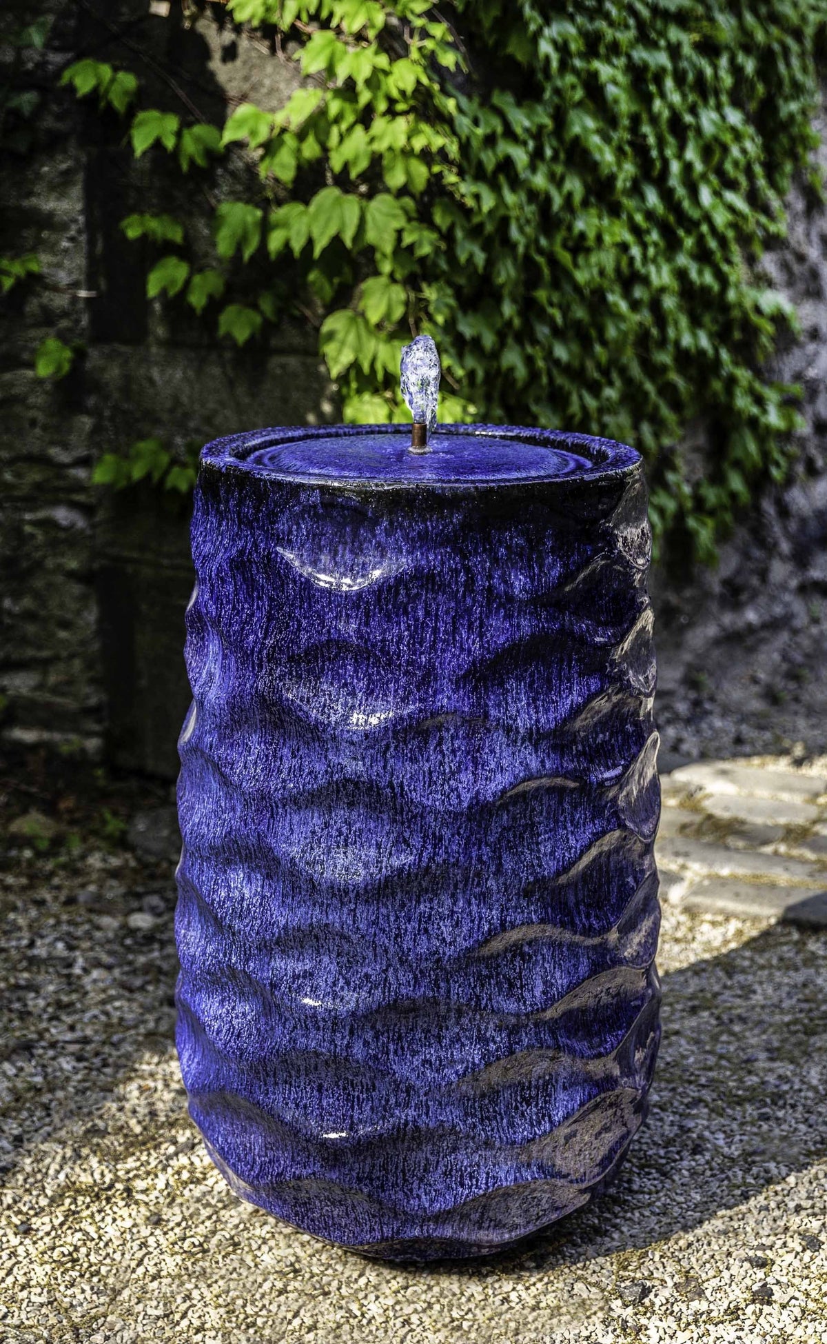 Photo of Campania Tall Rumba Fountain - Riviera Blue - Marquis Gardens