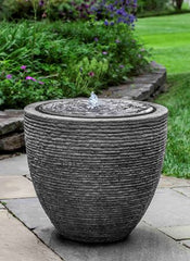 Photo of Campania Stone Ledge Fountain - Black Stone Ledge - Marquis Gardens
