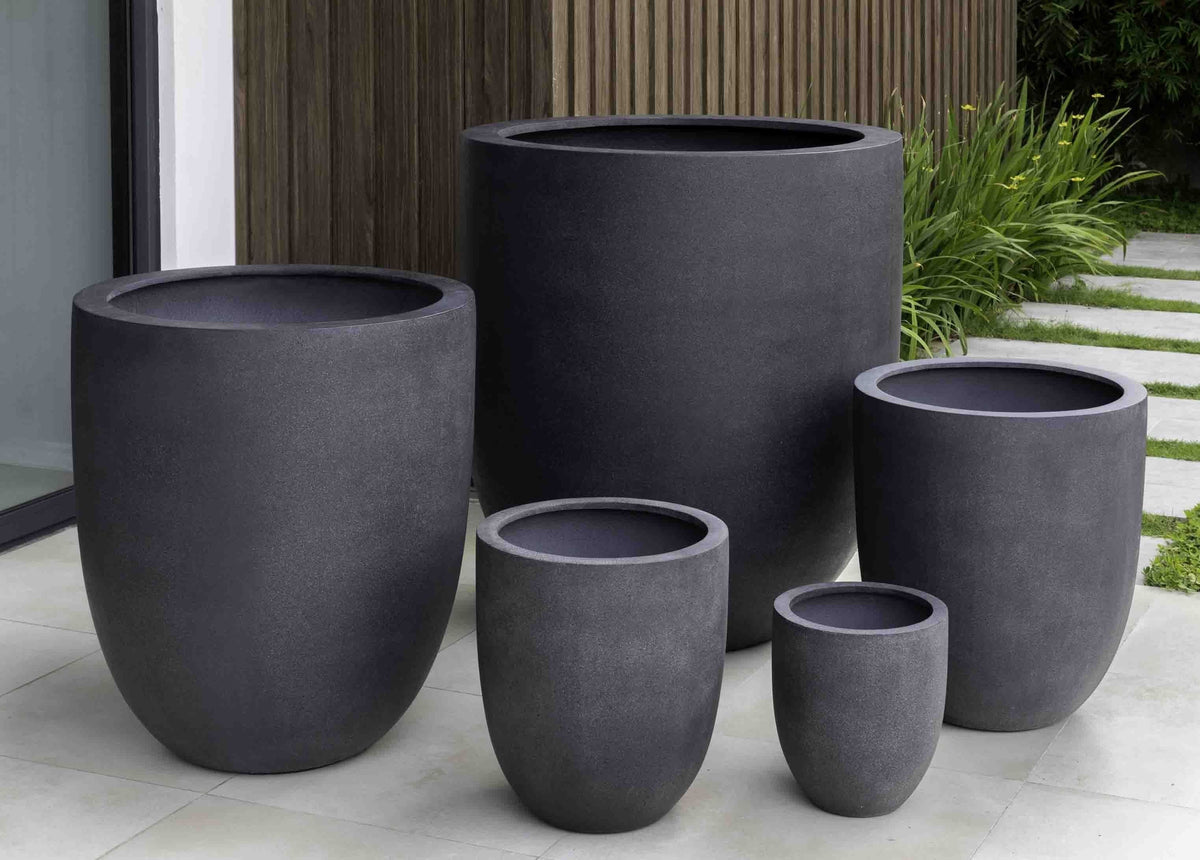 Photo of Campania Bradford Medium Charcoal Planter 02 - Clearance - Marquis Gardens