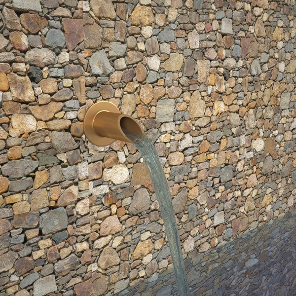 Photo of Round Wall Brass Scupper - Marquis Gardens