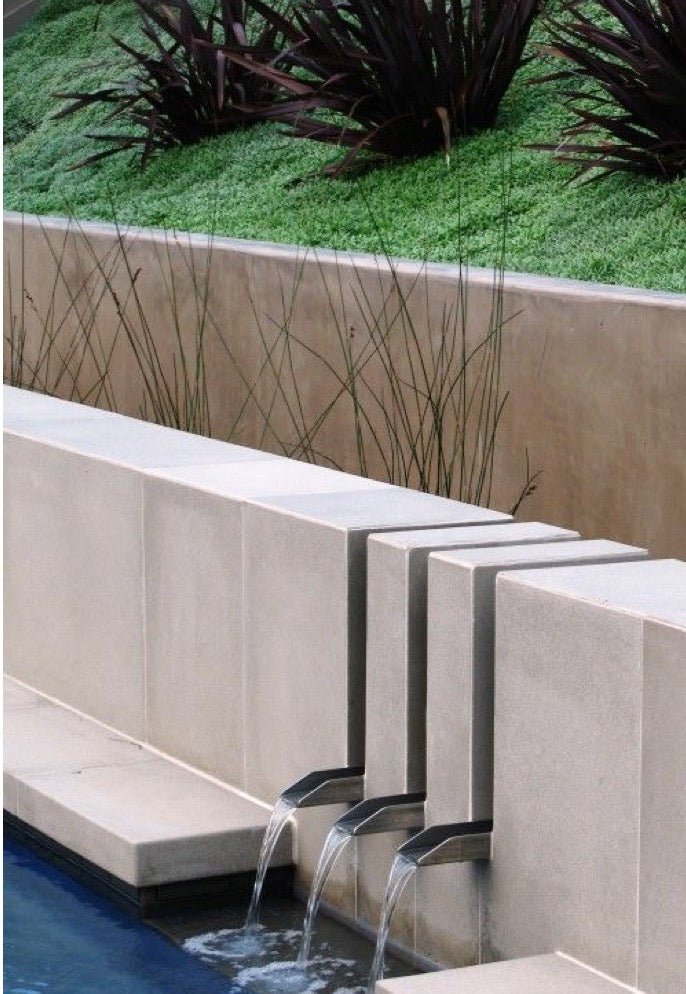 Photo of Stainless Steel Square Wall Scupper - Marquis Gardens