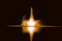 Photo of Kasco Stainless Steel Lighting (with Colored Lenses) for Floating Fountains - Marquis Gardens