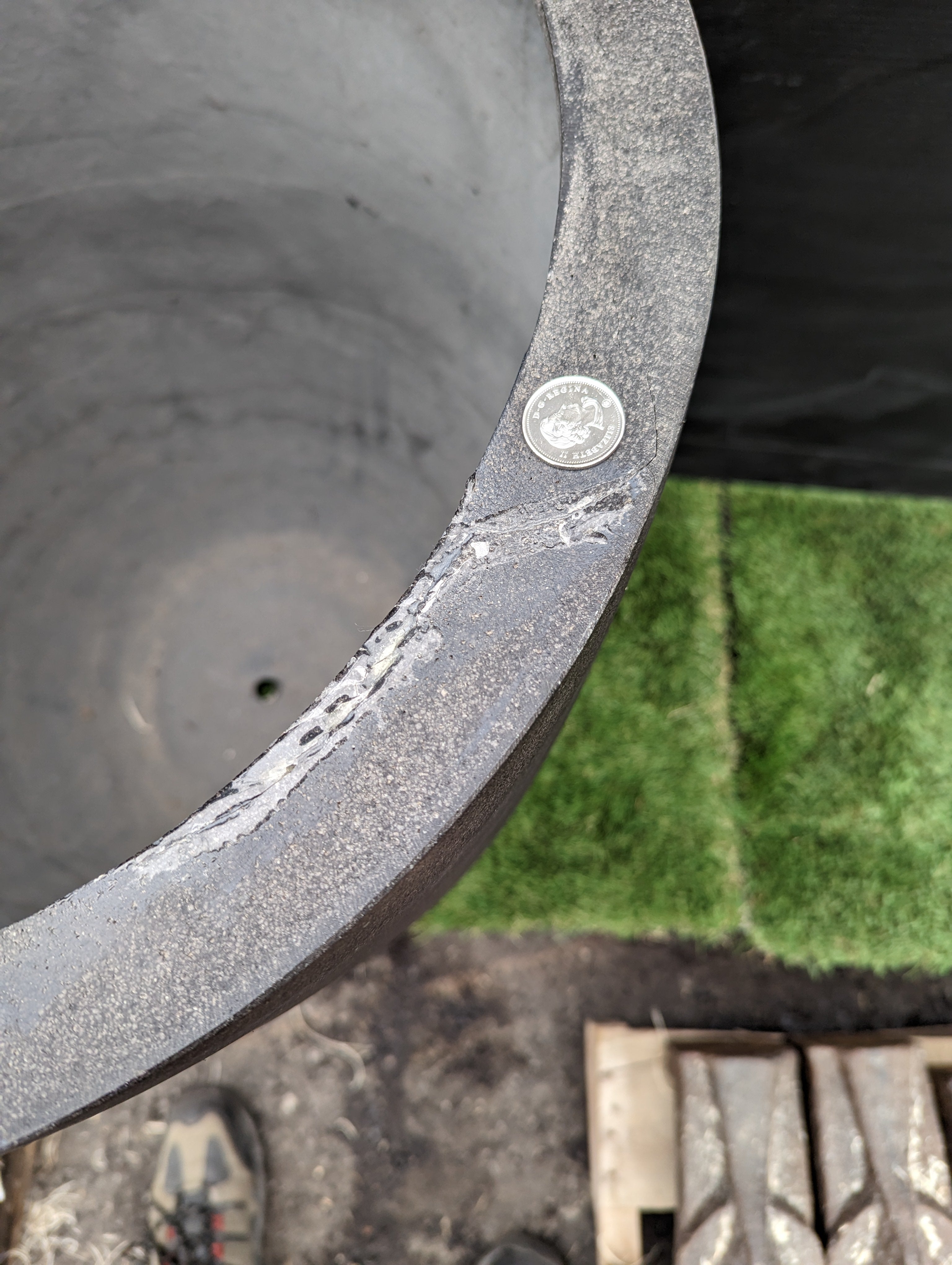 Photo of Campania Bradford Medium Charcoal Planter 02 - Clearance - Marquis Gardens