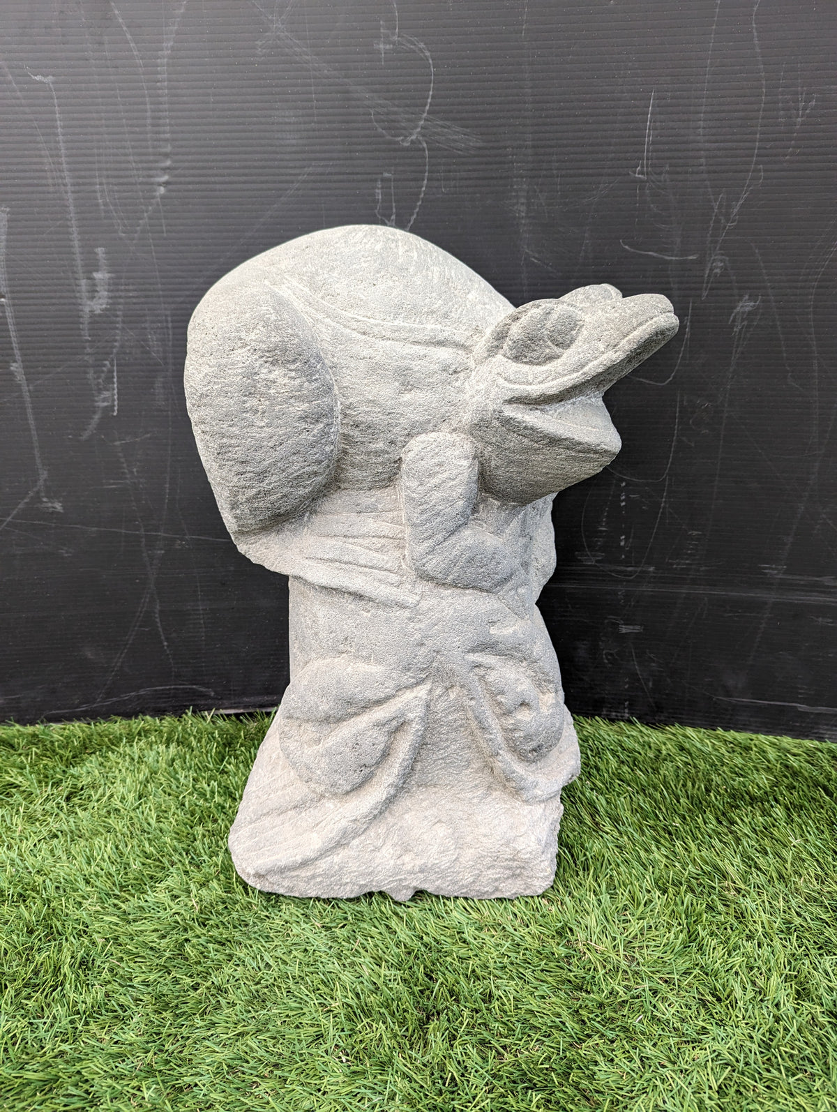 Dual Frog Natural Stone Statue