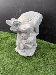 Dual Frog Natural Stone Statue
