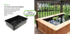 Photo of Laguna Rectangular Heavy Duty Black Plastic Basins - Marquis Gardens