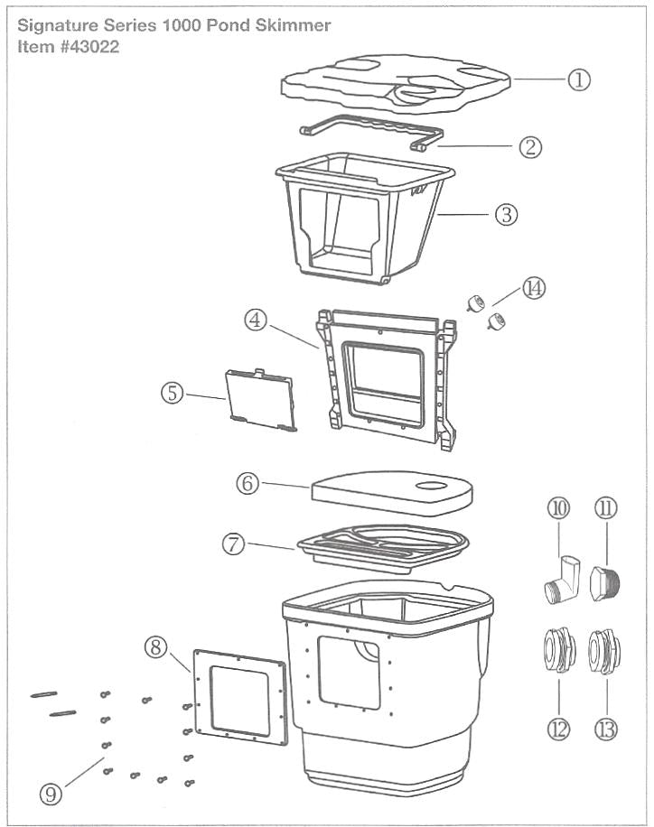 Photo of Aquascape Signature Series 1000 Pond Skimmer Replacement Parts - Item 43022  - Marquis Gardens