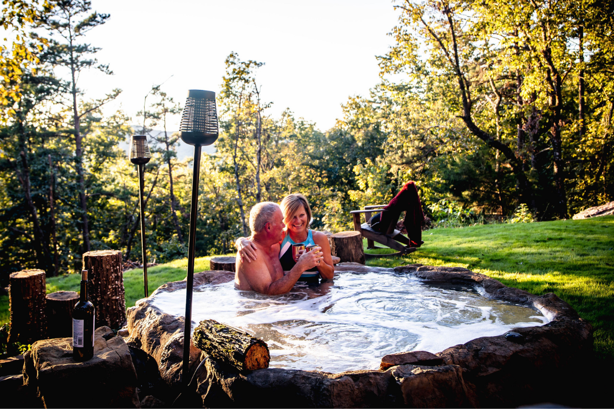 Photo of Universal Rocks Semi In-Ground Spa - Earth - Marquis Gardens