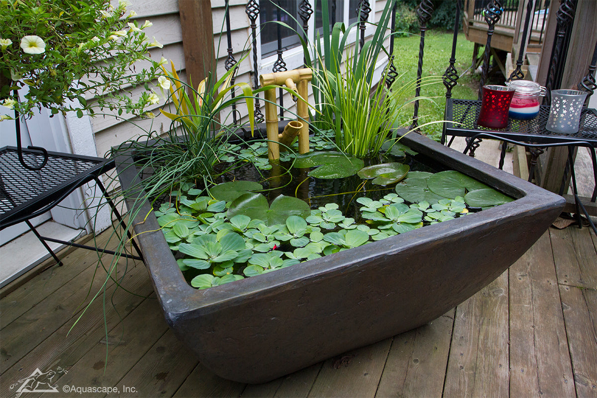 Photo of Aquascape Square Textured Gray Slate Patio Ponds  - Marquis Gardens